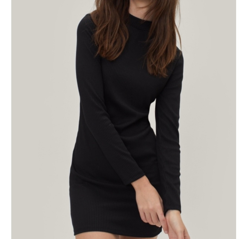 Nasty gal high neck ribbed mini dress